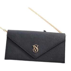 Victoria's Secret Women’s Black Crossbody Bags Wallet On Removable Chain Strap